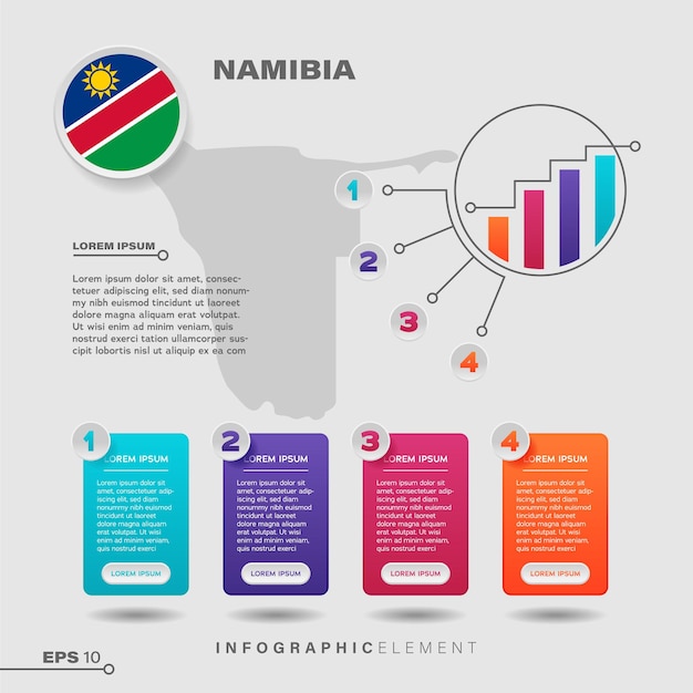 Elemento infografico del grafico della namibia