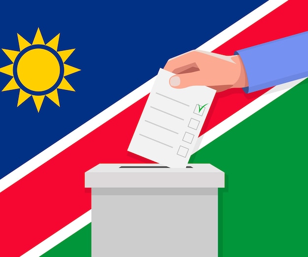 Premium Vector Namibia election concept hand puts vote bulletin