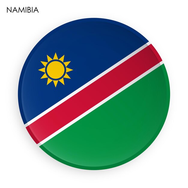 NAMIBIA vlag icoon in moderne neomorphisme stijl Knop voor mobiele applicatie of web Vector op wit