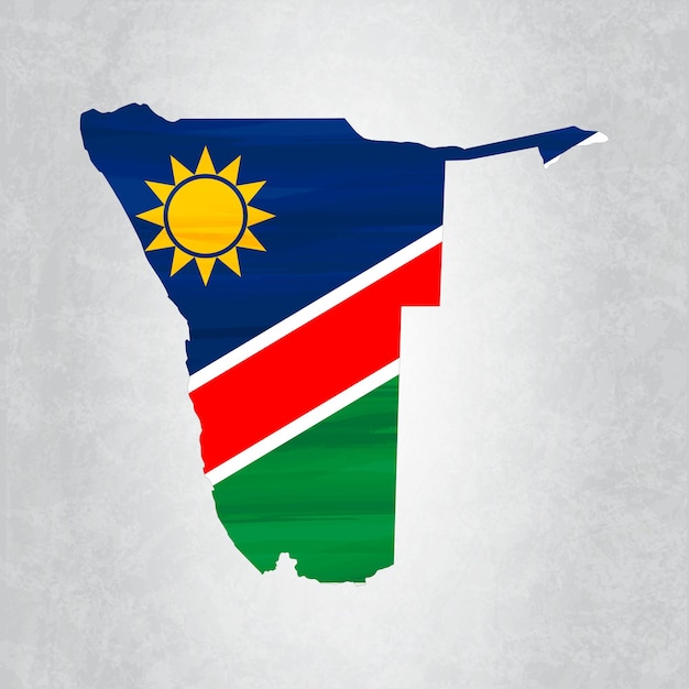 Vector namibië kaart met vlag