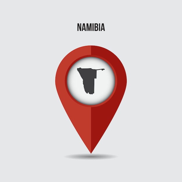 Namibië kaart op locatie pin. 3D-aanwijzer met kaart geïsoleerd op een achtergrond.