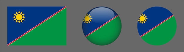 Namibië Vlag Set Collectie Vector