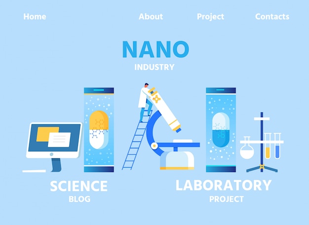 Nano industry landing page for blog and lab center