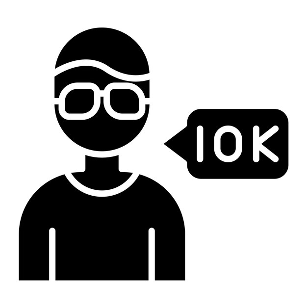 Nano Influencer Glyph Solid Black Illustration