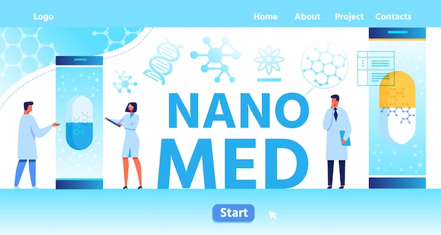 Nano med  landing page with place for logo