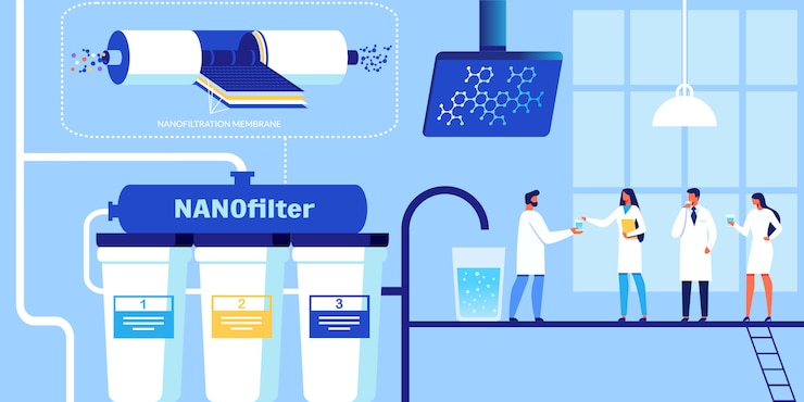 Vector 水を浄化するために科学者によって作られたナノフィルタ