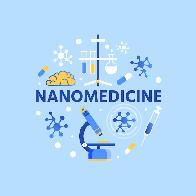 Nanomedicine belettering abstracte banner