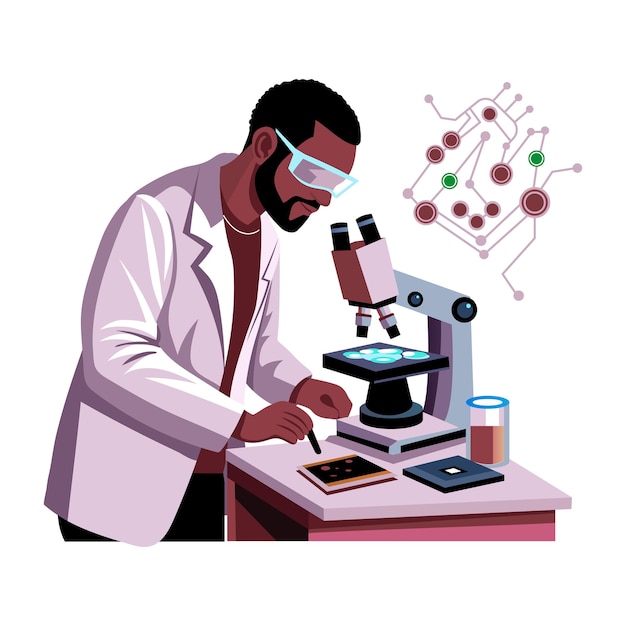 Nanotechnologische illustratie in platte stijl