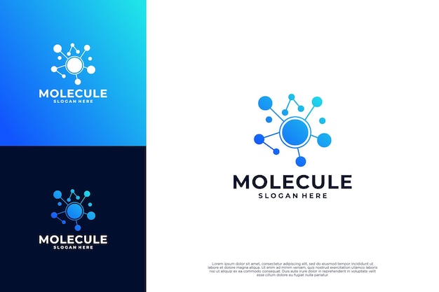 ベクトル ナノテクノロジーのロゴデザイン 分子結合バイオテクノロジーのロゴ