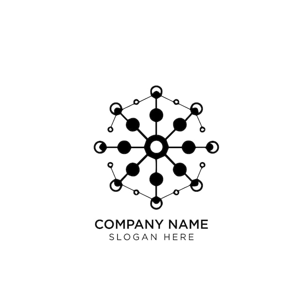 nanotechnology logo design simple flat icon on white background