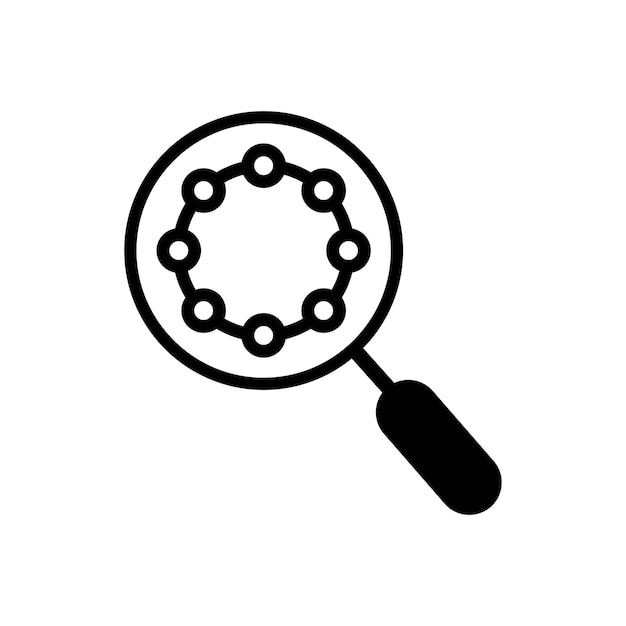 Nanotechnology magnifier icon Outline nanotechnology magnifier icon for web design isolated on white background