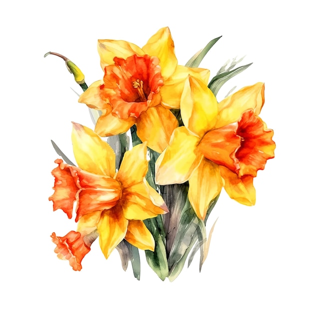 Narcis bloemen aquarel verf