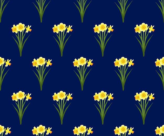 Narciso senza cuciture su fondo blu navy