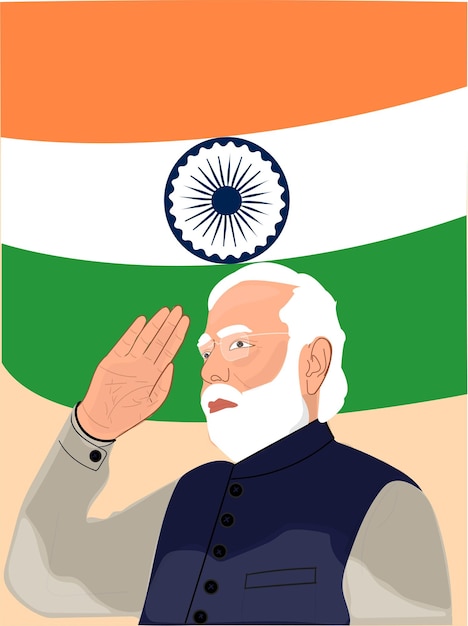 Vettore narendra modi ji vector primo ministro dell'india