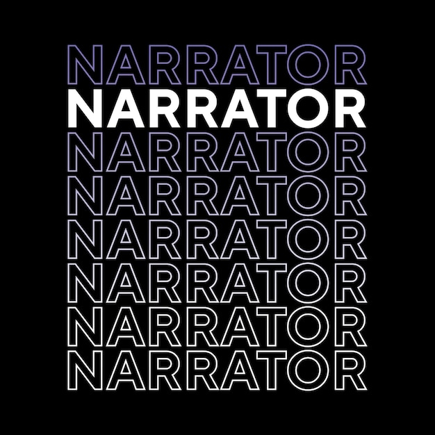 Narrator book related word colorful text effect t-shirt design for print