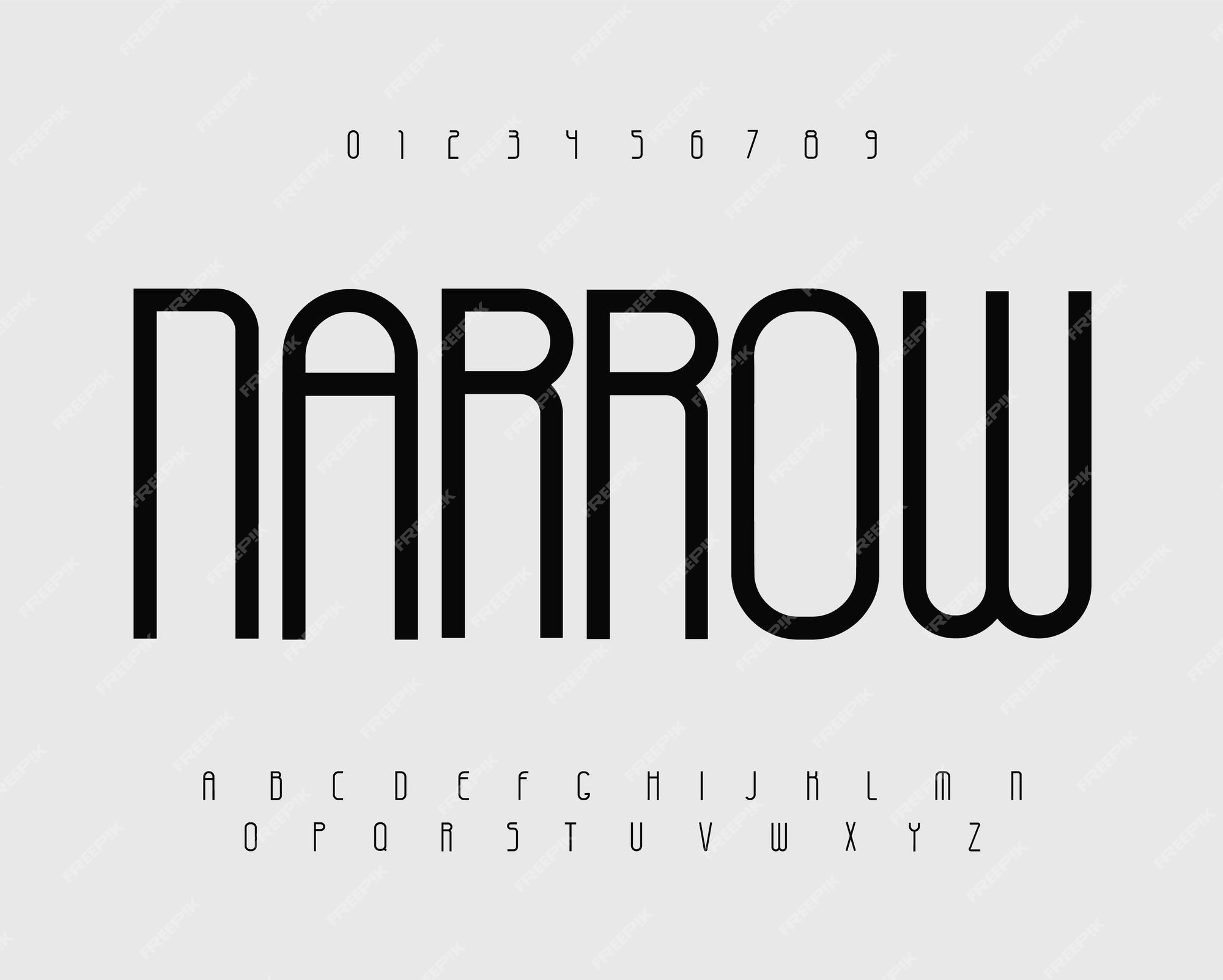 Premium Vector | Narrow Bold Font With Thin Tall Letters Contemporary Sans  Serif Typeface Uppercase Symbols And