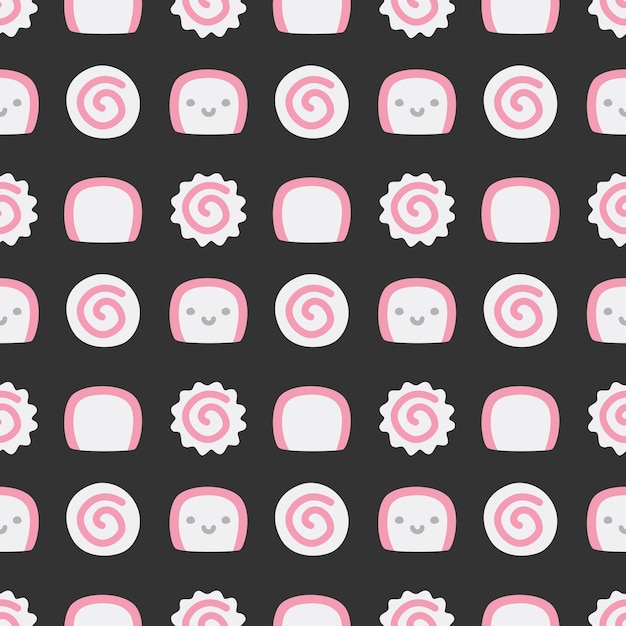 Naruto gehaktbal voedsel vector illustratie pictogram naadloze patroon Gift Wrap wallpaper background