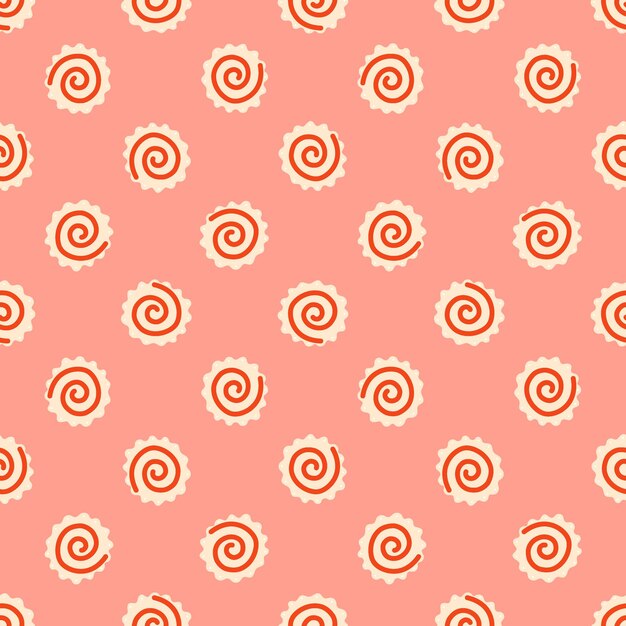 Vector narutomaki seamless pattern on pink background