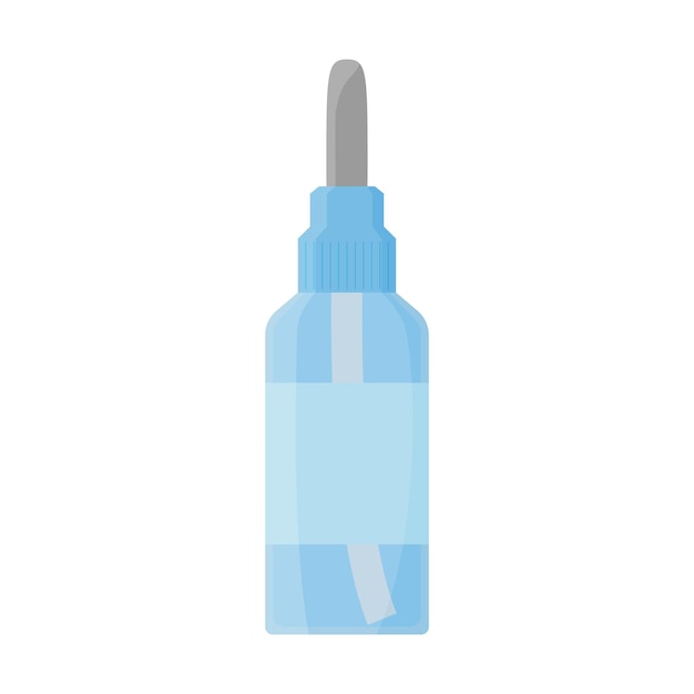 Nasal dropper isolated Transparent medical drops bottle flat template on white background Object vector illustration