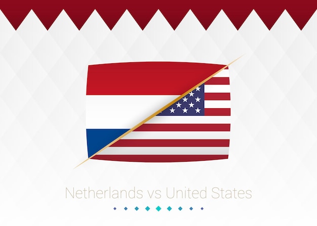 Nationaal voetbalteam Nederland vs Verenigde Staten Ronde van 16 Voetbal 2022 wedstrijd versus icoon