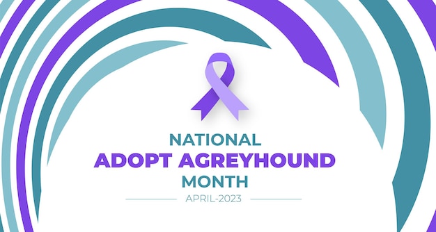 National Adopt a Greyhound Month background or banner design template celebrated in April