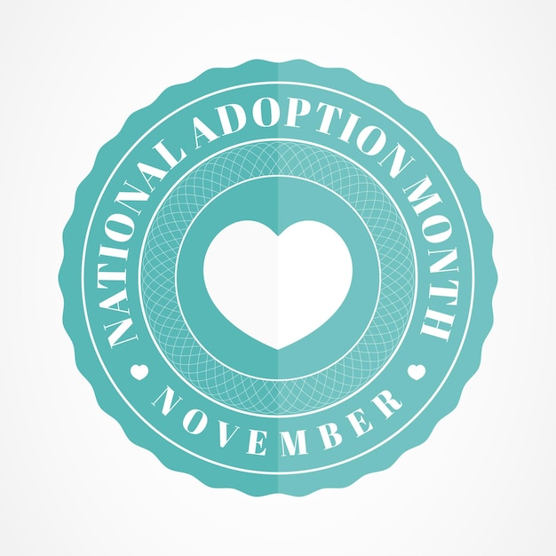 Vector national adoption month is observed every year in november vector illustration