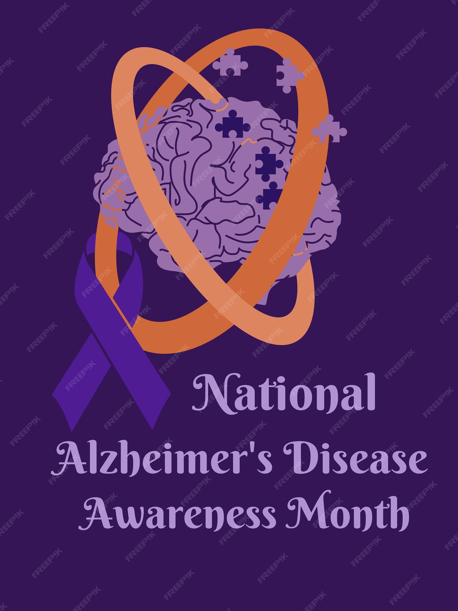 Premium Vector National Alzheimer's Disease Awareness Month health