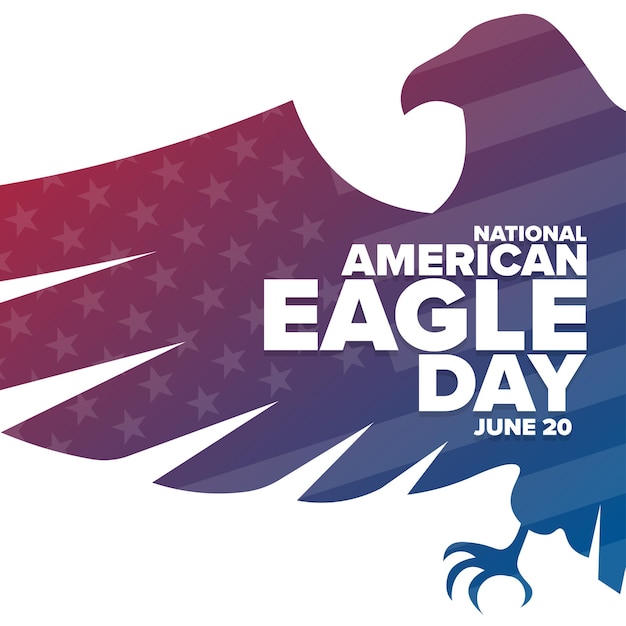 Vector national american eagle day. june 20. holiday concept. template for background, banner, card, poster with text inscription. vector eps10 illustration.