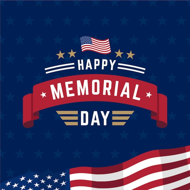 Vector national american memorial day flat design