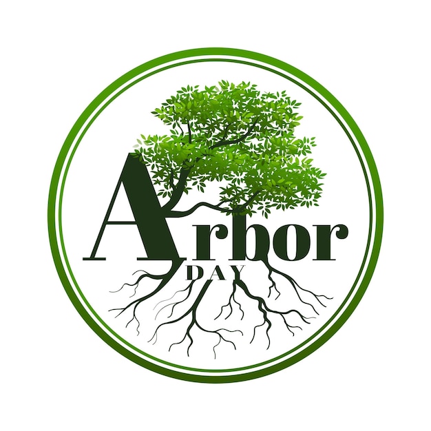 National Arbor Day Planting trees vector icon and world environment conservation concept