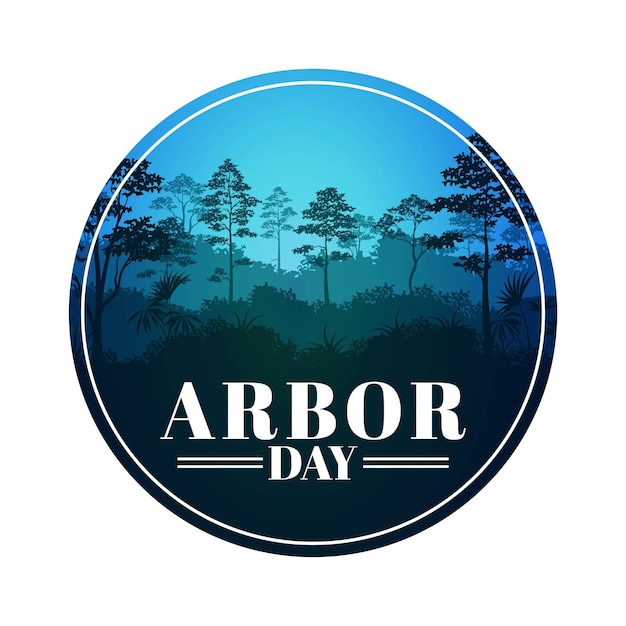 National Arbor Day vector concept with lush wild forest illustration