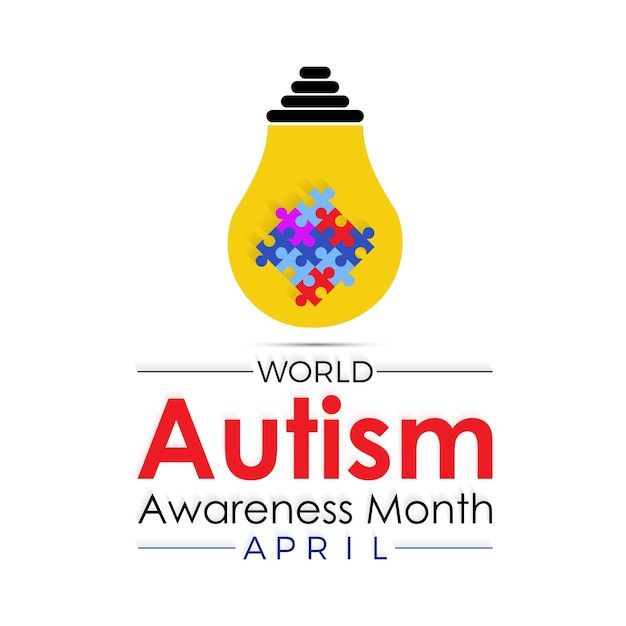 Vector national autism awareness month observed every year of april vector banner flyer poster and social medial template design