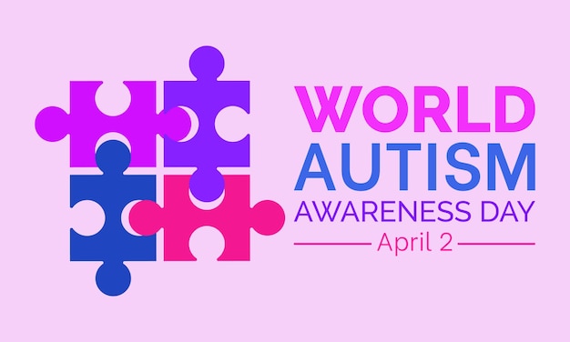 National autism awareness month observed every year of april vector banner flyer poster and social medial template design