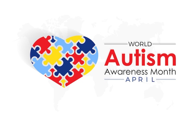 Vector national autism awareness month observed every year of april vector banner flyer poster and social medial template design