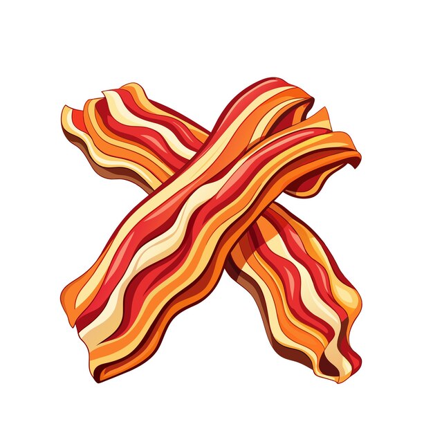 National Bacon Day vector Drie stroken gebakken knapperige bacon