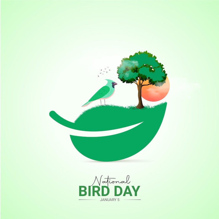 Vector national bird day: creatieve reclameontwerp jan 5 sociale media poster vector 3d illustratie