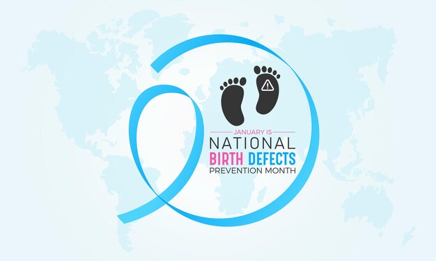 Vector national birth defects prevention month is observed every year in january birth defects awareness month vector template for banner greeting card poster with background vector illustration