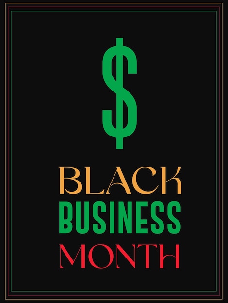 National black business month august holiday concept poster web banner and template vector design