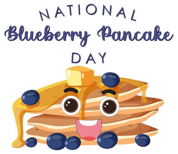 Vector national blueberry pancake day banner