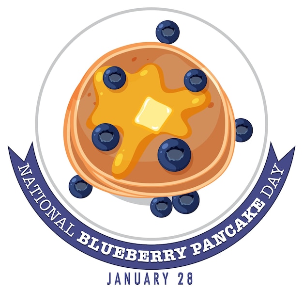 Vector national blueberry pancake day design