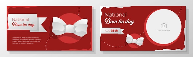 National bow tie day online banner template set, formal dress suit outfit celebration advertisement