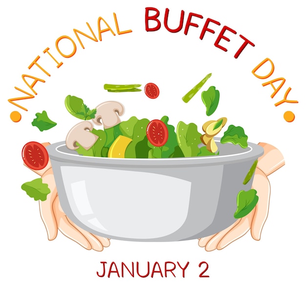 Vector national buffet day text banner design