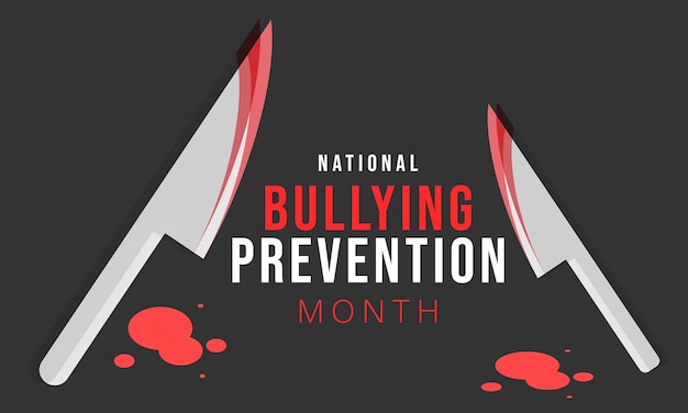 National Bullying Prevention Month background banner card poster template Vector illustration