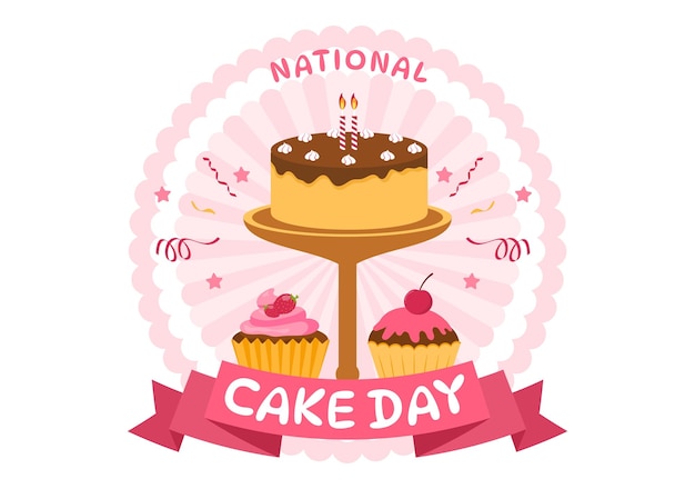 National Cake Day Vector Illustration on Holiday Celebrate November 26 with Sweet Bread