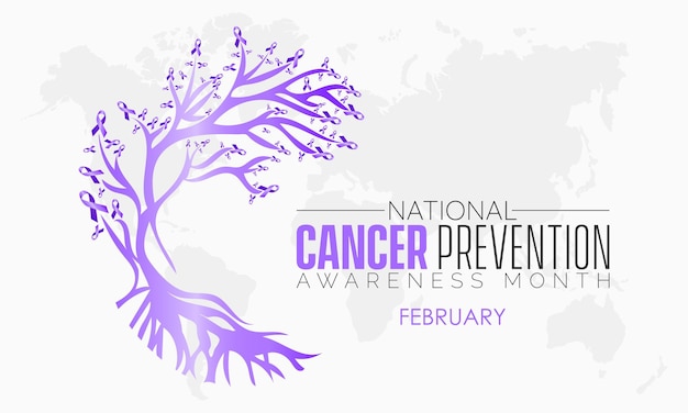 National Cancer Prevention Month design template concept observed on February Health Awareness Vector Illustration