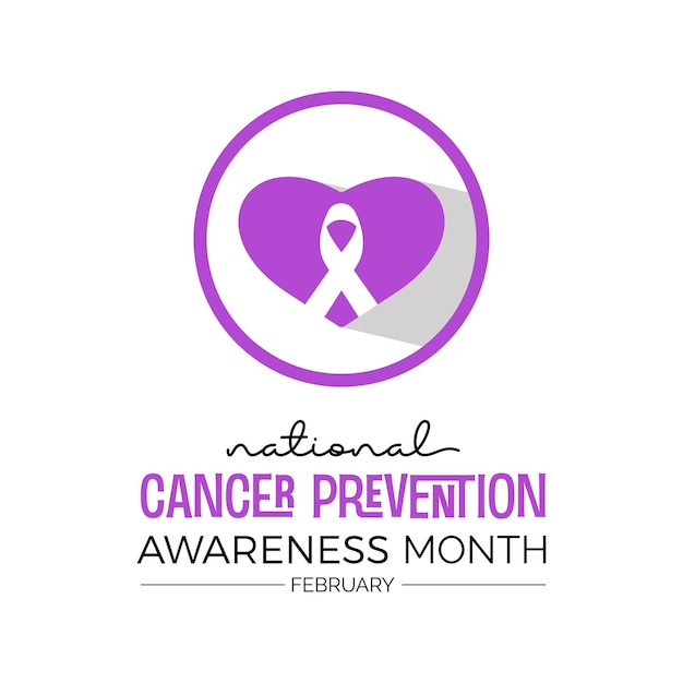 National cancer prevention month observed every year in month of february vector health banner flyer poster and social medial template design