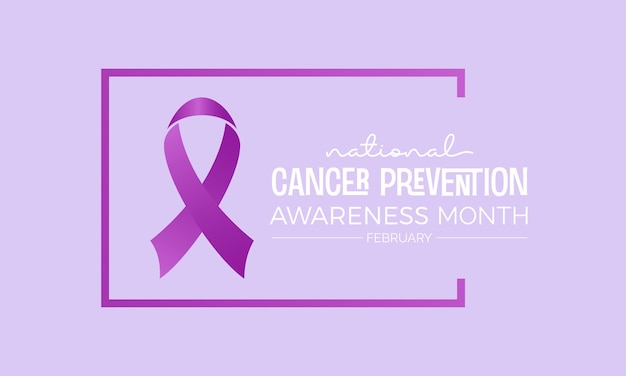 National Cancer Prevention Month observed every year in month of february Vector health banner flyer poster and social medial template design