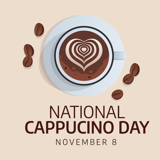 Vettore modello di progettazione del giorno nazionale del cappuccino