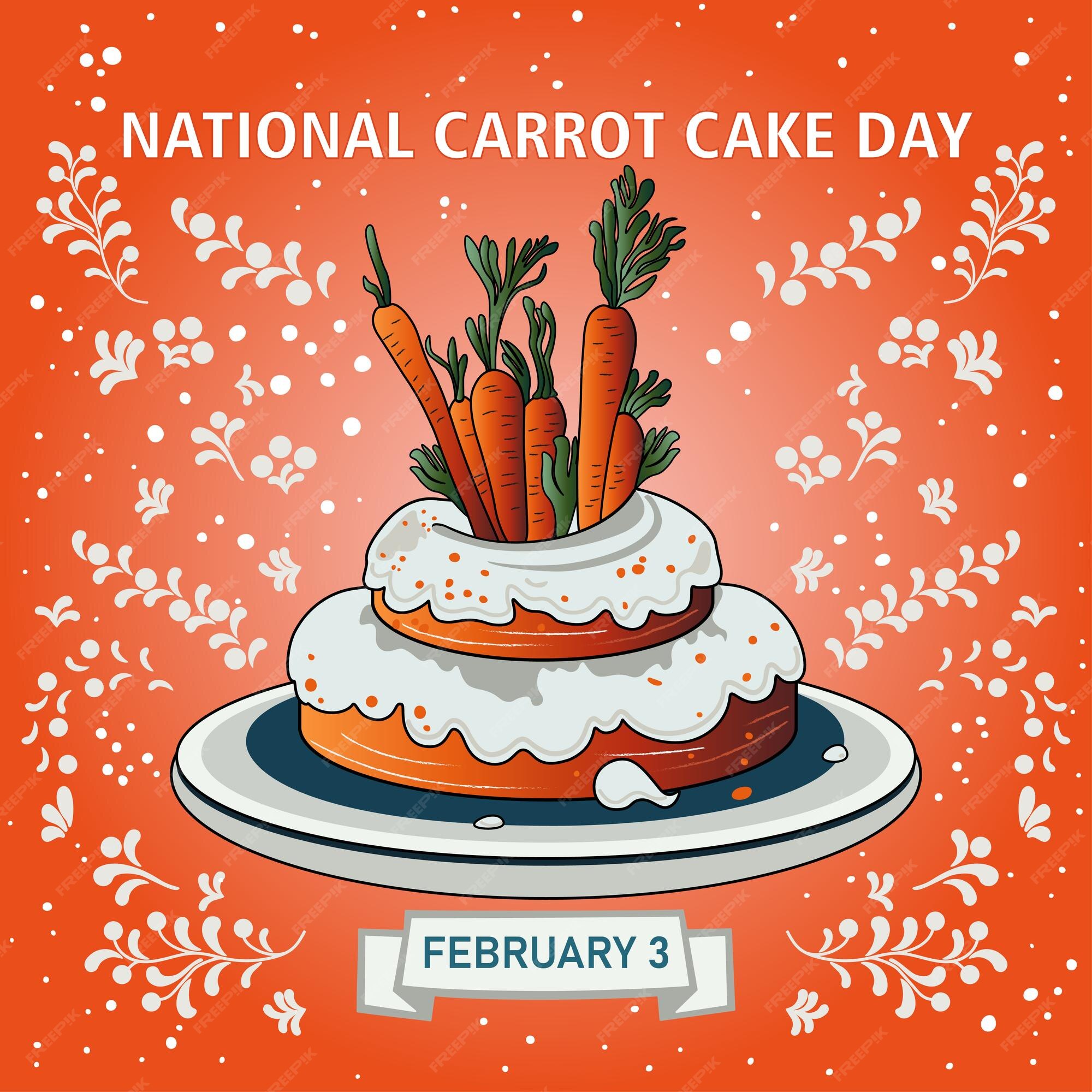 Premium Vector National carrot cake day vector illustration