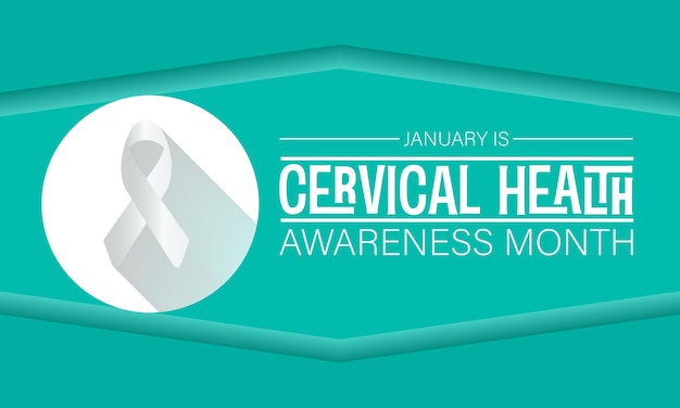 National cervical health awareness month vector template prioritizing women's wellness with cervical health screening and medical support visuals background banner card poster design